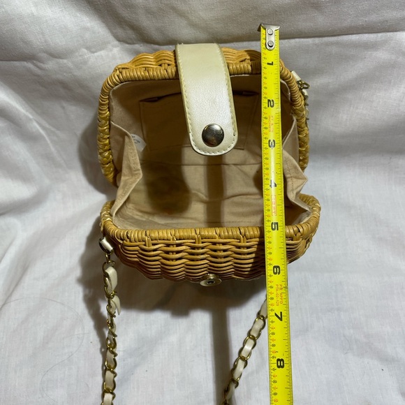 Vintage Wicker Crossbody Purse Coastal Cowgirl Boho Summer Basket Bag - Picture 8 of 15